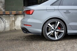 Heck Ansatz Flaps Diffusor für Audi RS3 8V FL Limo schwarz Hochglanz