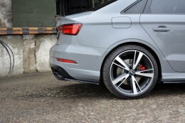 Splitter / Heck Ansatz Diffusor passend für Audi RS3 8V FL Limousine schwarz Hochglanz
