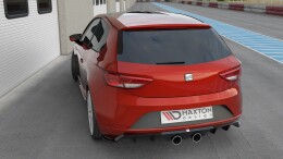 Heck Ansatz Diffusor V.2 für Seat Leon Cupra Mk3 FL Hatchback schwarz Hochglanz