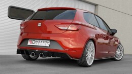 Heck Ansatz Diffusor V.2 passend für Seat Leon Cupra Mk3 FL Hatchback schwarz Hochglanz