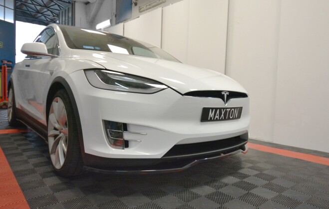 Street+ Spoilerlippe Front Ansatz V.2 passend für Tesla MODEL X schwarz Hochglanz