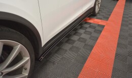 Seitenschweller Ansatz Cup Leisten für V.1 für Tesla Model X Mk1 schwarz Hochglanz