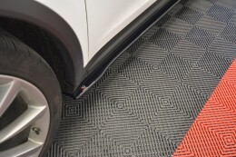 Seitenschweller Ansatz Cup Leisten V.2 für Tesla Model X Mk1 schwarz Hochglanz