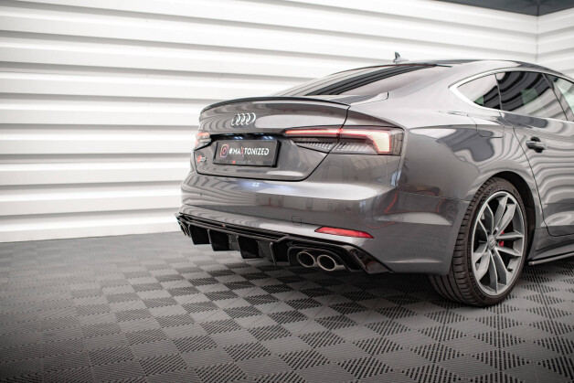 Heck Ansatz Diffusor passend für Audi S5 F5 Coupe / Sportback schwarz Hochglanz