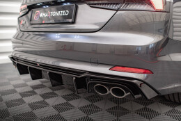 Heck Ansatz Diffusor passend für Audi S5 F5 Coupe / Sportback schwarz Hochglanz