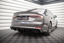 Heck Ansatz Diffusor passend für Audi S5 F5 Coupe / Sportback schwarz Hochglanz