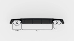 Heck Ansatz Diffusor passend für Audi S5 F5 Coupe / Sportback schwarz Hochglanz