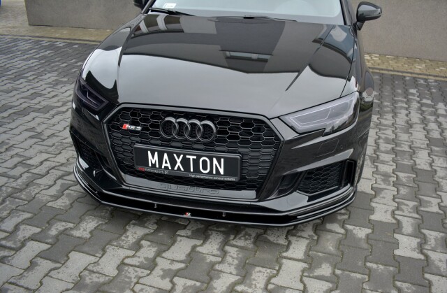 Cup Spoilerlippe Front Ansatz V.1 passend für Audi RS3 8V FL Sportback schwarz Hochglanz