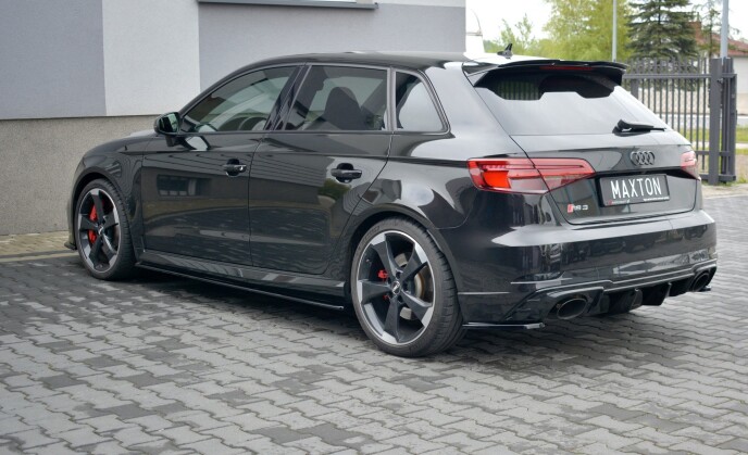 Seitenschweller Ansatz Cup Leisten passend für Audi RS3 8V FL Sportback schwarz Hochglanz