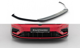 Cup Spoilerlippe Front Ansatz V.7 passend für VW Golf R / R-Line Mk7 Facelift schwarz Hochglanz