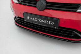 Cup Spoilerlippe Front Ansatz V.7 passend für VW Golf R / R-Line Mk7 Facelift schwarz Hochglanz