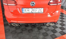 Heck Ansatz Diffusor passend für VW Golf R Variant Mk7 Facelift schwarz Hochglanz