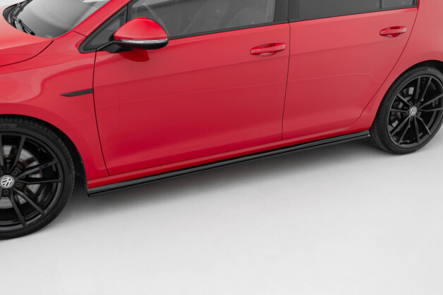 Seitenschweller Ansatz Cup Leisten V.2 passend für VW Golf R / R-Line Mk7 Facelift schwarz Hochglanz