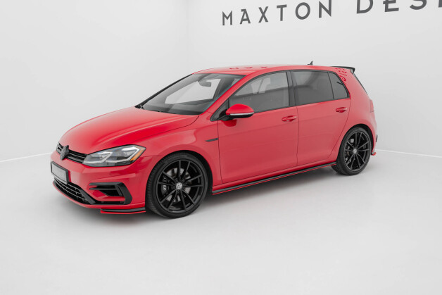 Street+ Seitenschweller Leisten V.2 passend für VW Golf R / R-Line Mk7 FL rot Hochglanz