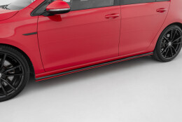 Seitenschweller Ansatz Cup Leisten V.2 passend für VW Golf R / R-Line Mk7 FL rot Hochglanz