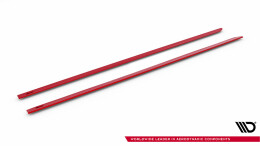 Seitenschweller Ansatz Cup Leisten V.2 passend für VW Golf R / R-Line Mk7 FL rot Hochglanz