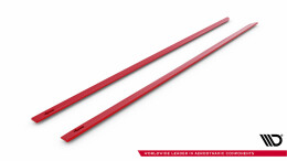 Seitenschweller Ansatz Cup Leisten V.2 passend für VW Golf R / R-Line Mk7 FL rot Hochglanz