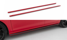 Street+ Seitenschweller Leisten V.2 passend für VW Golf R / R-Line Mk7 FL rot Hochglanz