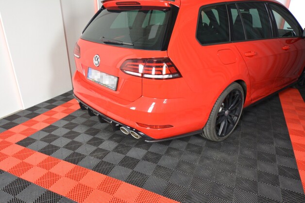 Heck Ansatz Flaps Diffusor V.1 passend für VW GOLF 7 R VARIANT FACELIFT schwarz Hochglanz
