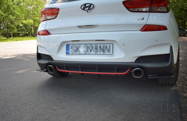 Street+ Heck Ansatz Diffusor passend für Hyundai I30 N Mk3 Hatchback schwarz Hochglanz