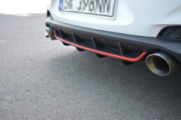Heck Ansatz Diffusor passend für Hyundai I30 N Mk3 Hatchback schwarz Hochglanz
