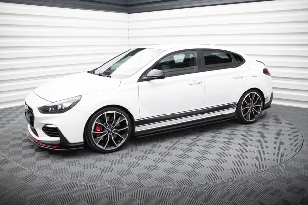Seitenschweller Ansatz Cup Leisten V.1 passend für Hyundai I30 N Mk3 Hatchback / Fastback schwarz Hochglanz