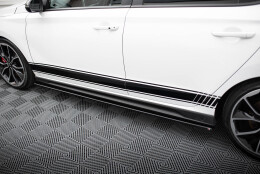 Seitenschweller Ansatz Cup Leisten für V.1 für Hyundai I30 N Mk3 Hatchback / Fastback schwarz Hochglanz