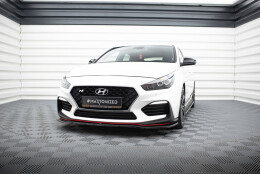 Street+ Spoilerlippe Front Ansatz V.2 passend für Hyundai I30 N Mk3 Hatchback / Fastback schwarz Hochglanz